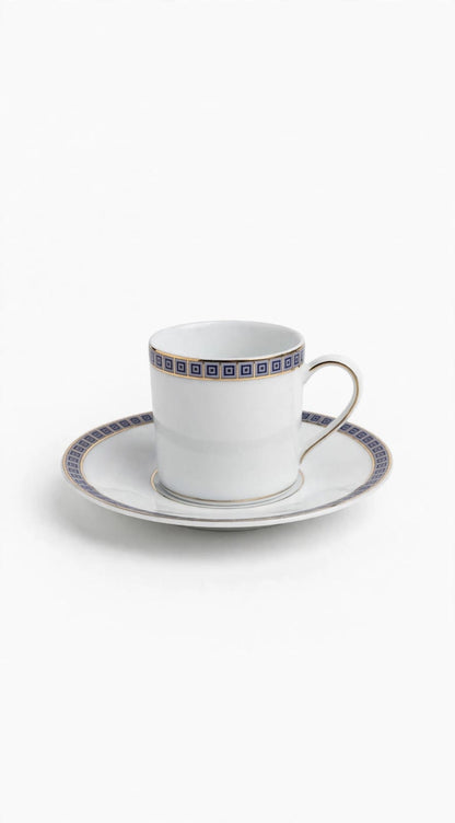 Athena  Navy Coffee Cup And Saucer