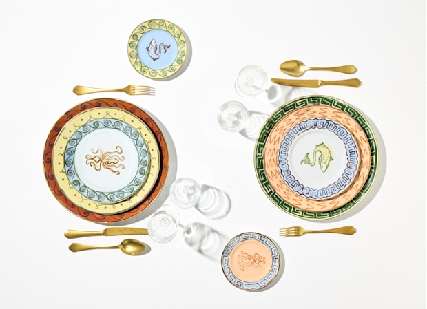 Il viaggio di Nettuno Terracotta Dessert Plate