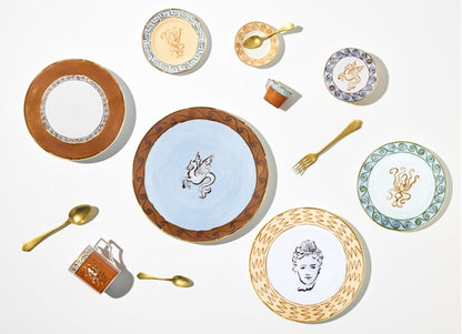 Il viaggio di Nettuno Terracotta Dessert Plate