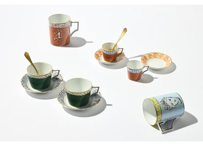 Il viaggio di Nettuno Pine Green Coffee Set For Two