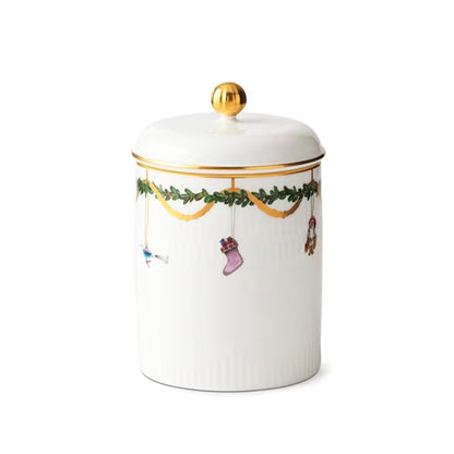 Star Fluted Christmas Jar With Lid