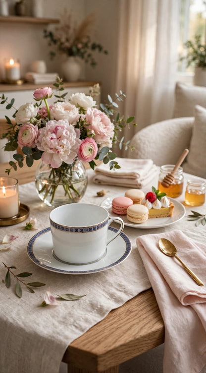 Athena Navy Tea Cup and Saucer