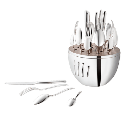 Mood  24-Piece Silver-Plated Flatware Set with Chest