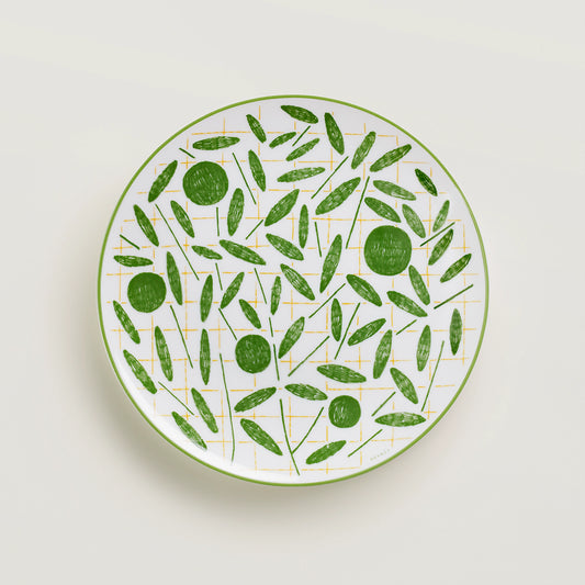 A Walk In The Garden Green dessert plate