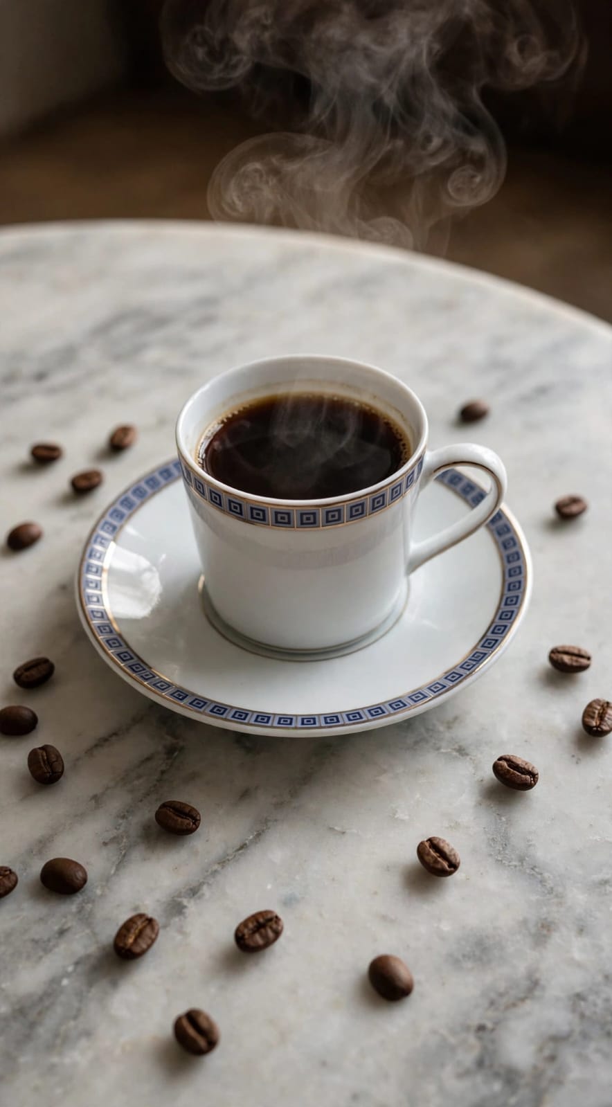 Athena  Navy Coffee Cup And Saucer