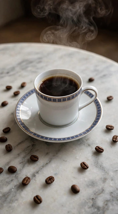 Athena  Navy Coffee Cup And Saucer