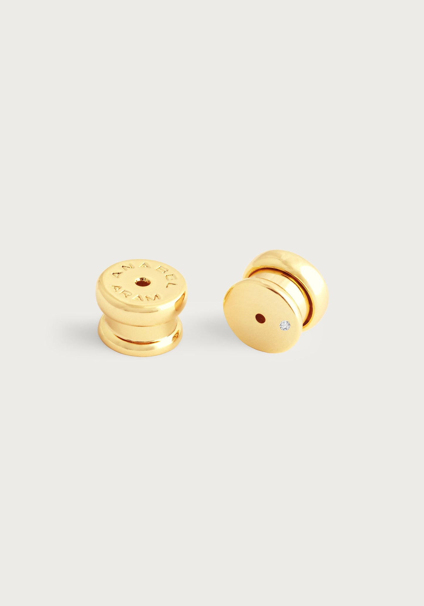 Orchid White Pavé Studs, Gold