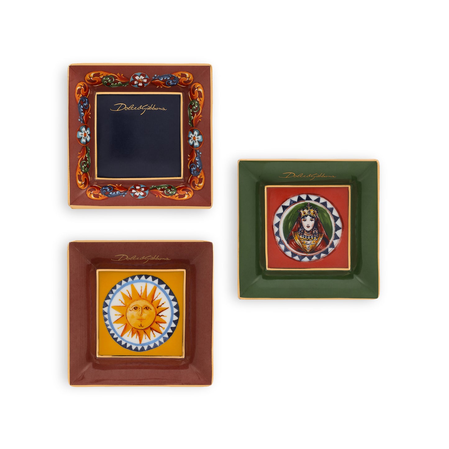 Set of 3 decorative plates Dolce & Gabbana Casa CARRETTO