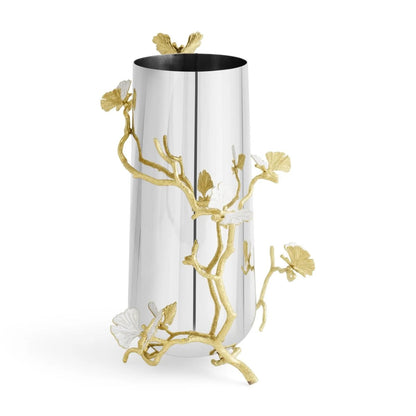 Butterfly Ginkgo Gold Vase /L