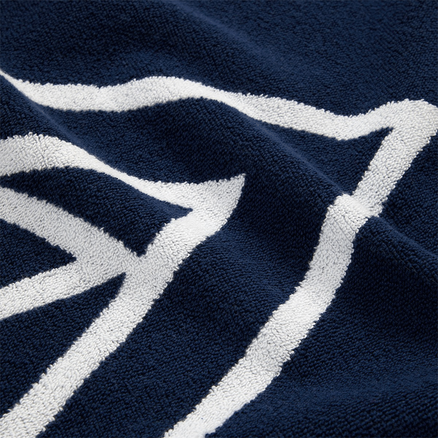 Blair White Navy Beach towel