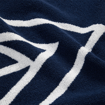 Blair White Navy Beach towel