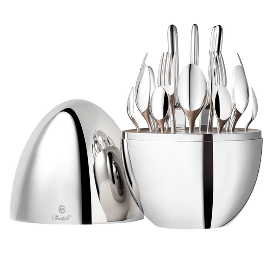 Mood  24-Piece Silver-Plated Flatware Set with Chest