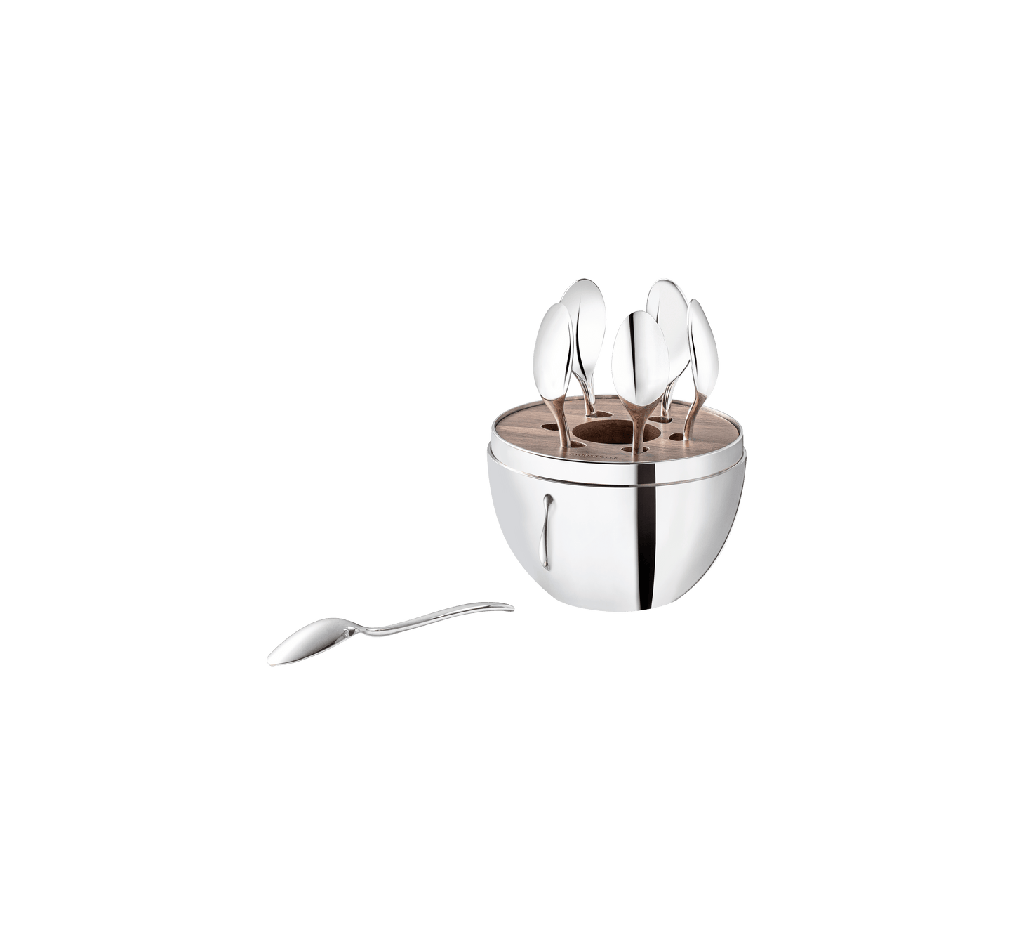 6-Piece Silver-Plated Espresso Spoon Set with Chest