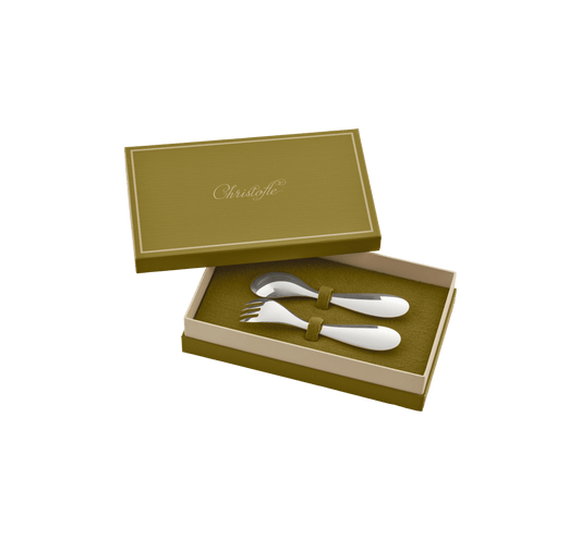 Talisman արծաթապատ սպասքի հավաքածու նորածնի համար (2 կտոր) - Փղոսկրագույն 