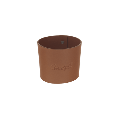 Objets Miroir Cognac Leather Cuff for Coffee Cup