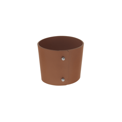 Objets Miroir Cognac Leather Cuff for Coffee Cup