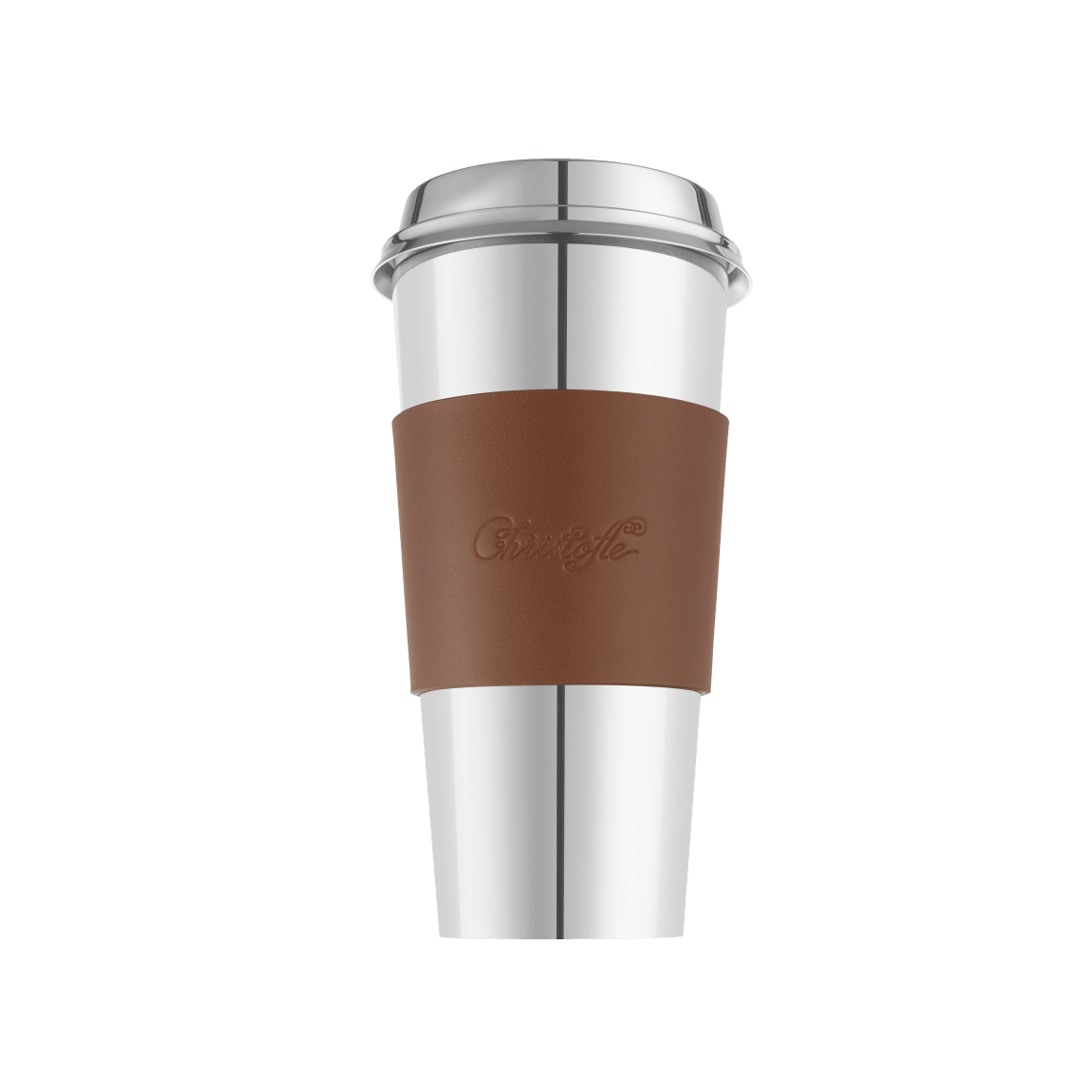 Objets Miroir Cognac Leather Cuff for Coffee Cup