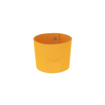 Objets Miroir Yellow Leather Cuff for Stainless Steel Coffee Cup