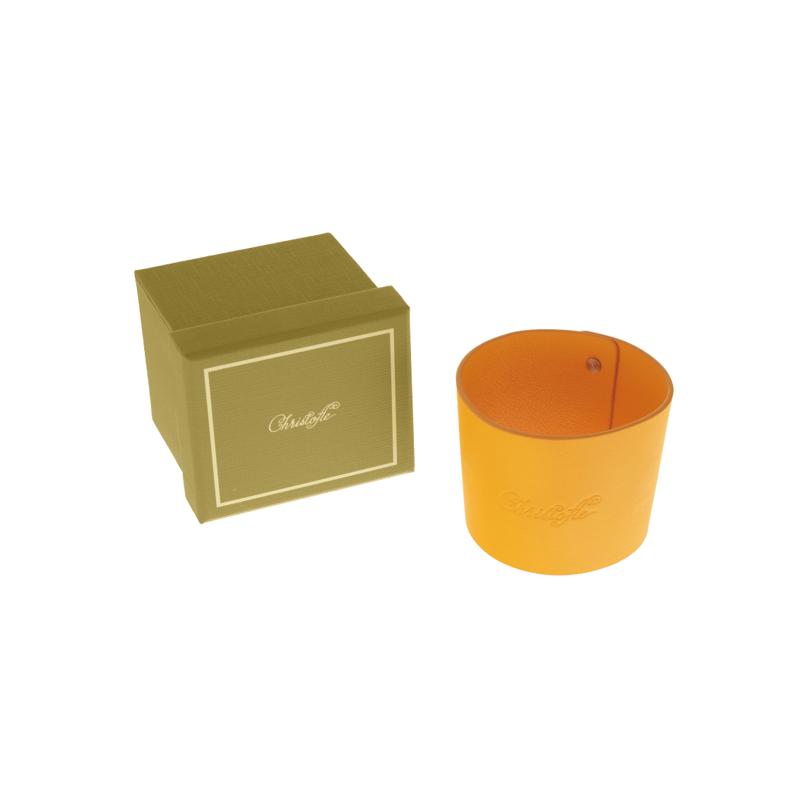 Objets Miroir Yellow Leather Cuff for Stainless Steel Coffee Cup