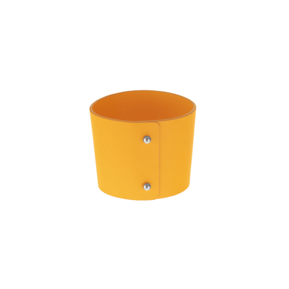 Objets Miroir Yellow Leather Cuff for Stainless Steel Coffee Cup