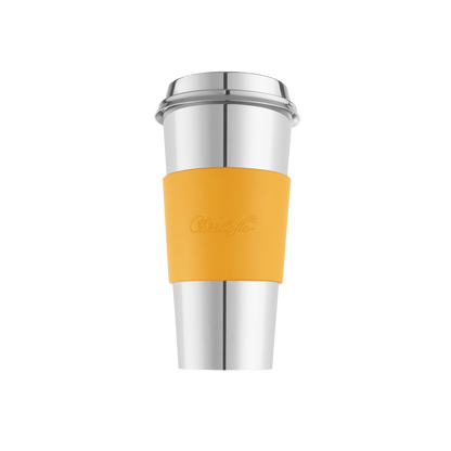 Objets Miroir Yellow Leather Cuff for Stainless Steel Coffee Cup