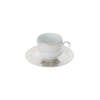 Malmaison Impériale set of 2 porcelain coffee cup and saucers gold finish