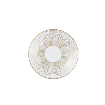 Malmaison Impériale set of 2 porcelain tea cup and saucers gold finish