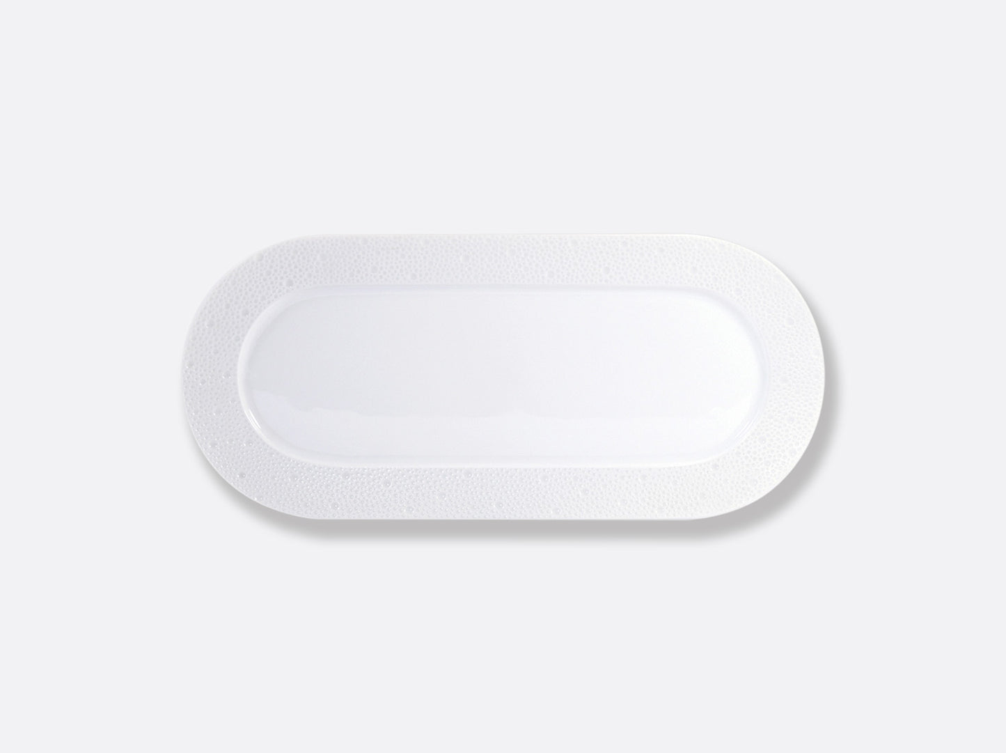 ECUME WHITE MATTE RIM RECTANGULAR CAKE PLATTER,