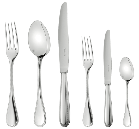 Perles 36-Piece Silver-Plated Flatware Set with Free Storage Box