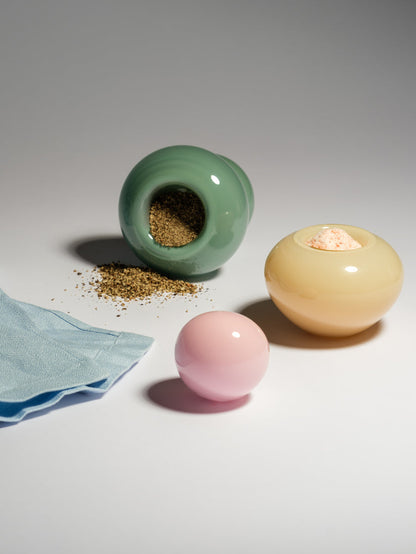 Bon Bon The Pair Salt and Pepper Storage Or as Two Egg Cups.