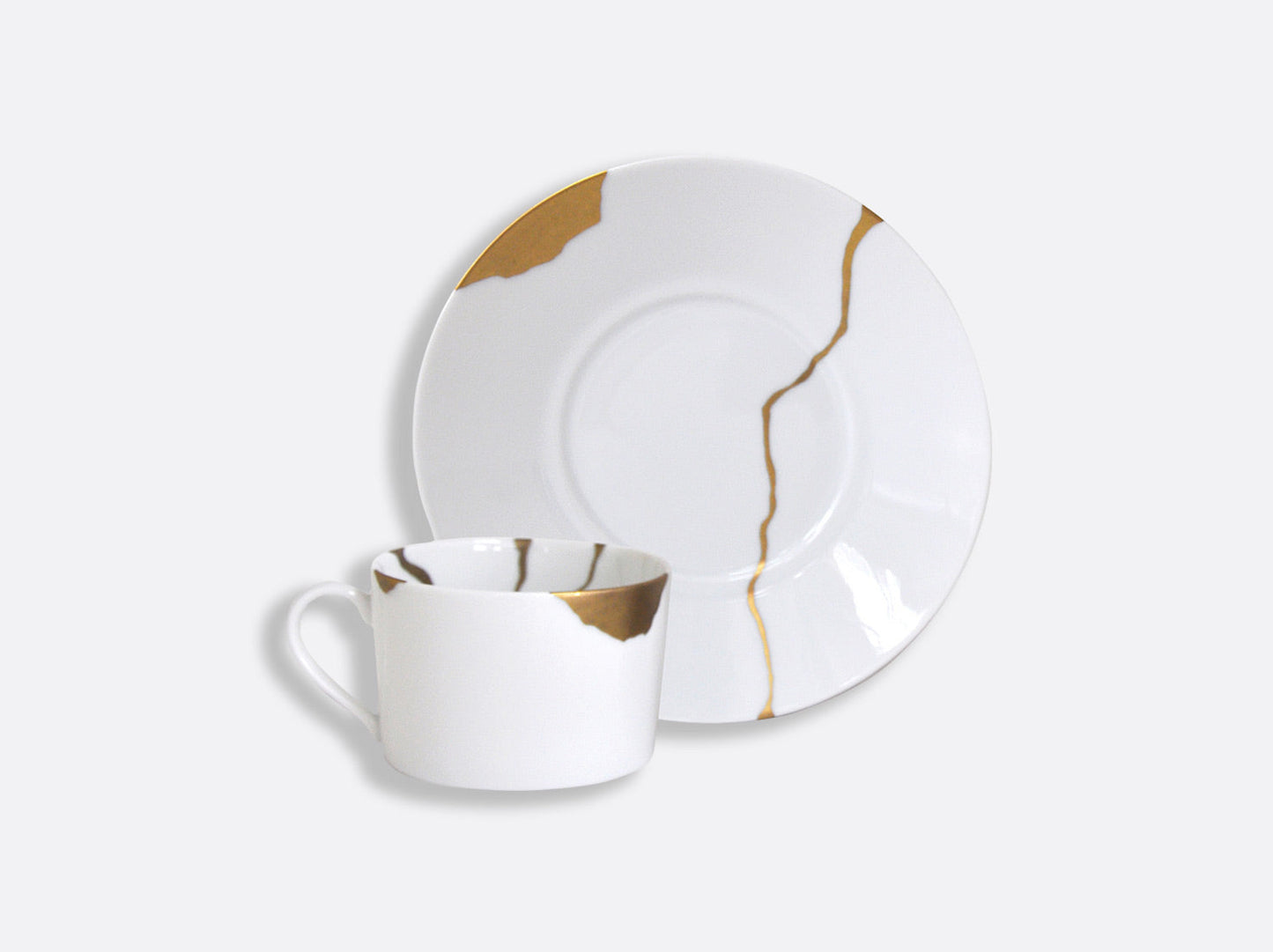Kintsugi Box Set Of 2 Breakfast Cup & Saucers,