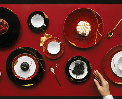 Kintsugi Sarkis Set of 6 Coffee Cups and Saucers