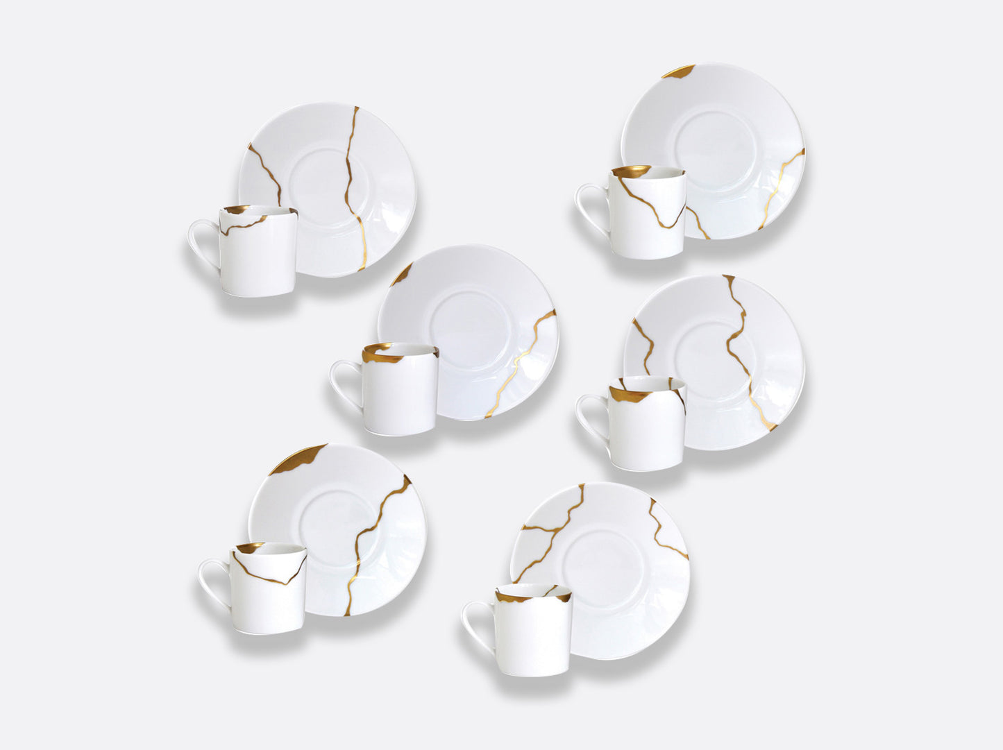 KINTSUGI COF 6 TASSE ET SOUCOUPE CAFE DIFF,