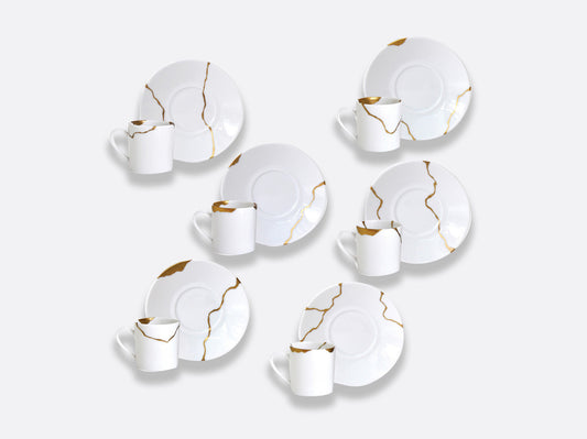 KINTSUGI COF 6 TASSE ET SOUCOUPE CAFE DIFF,