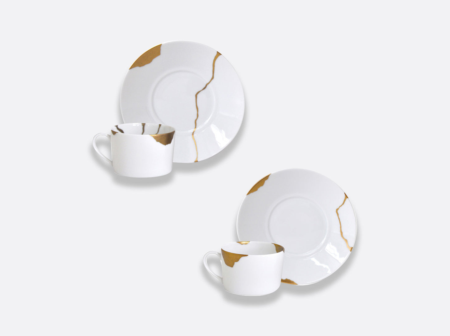 Kintsugi Box Set Of 2 Breakfast Cup & Saucers,