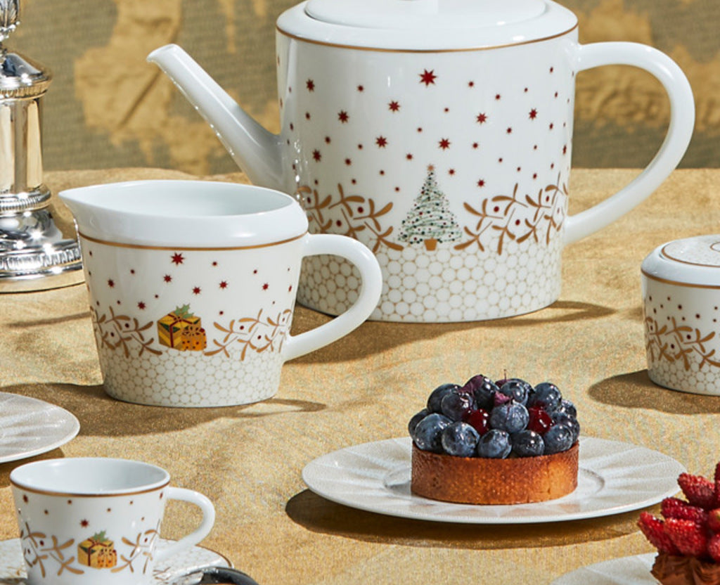 Noel Christmas Espresso Cup and Saucer Set of 2