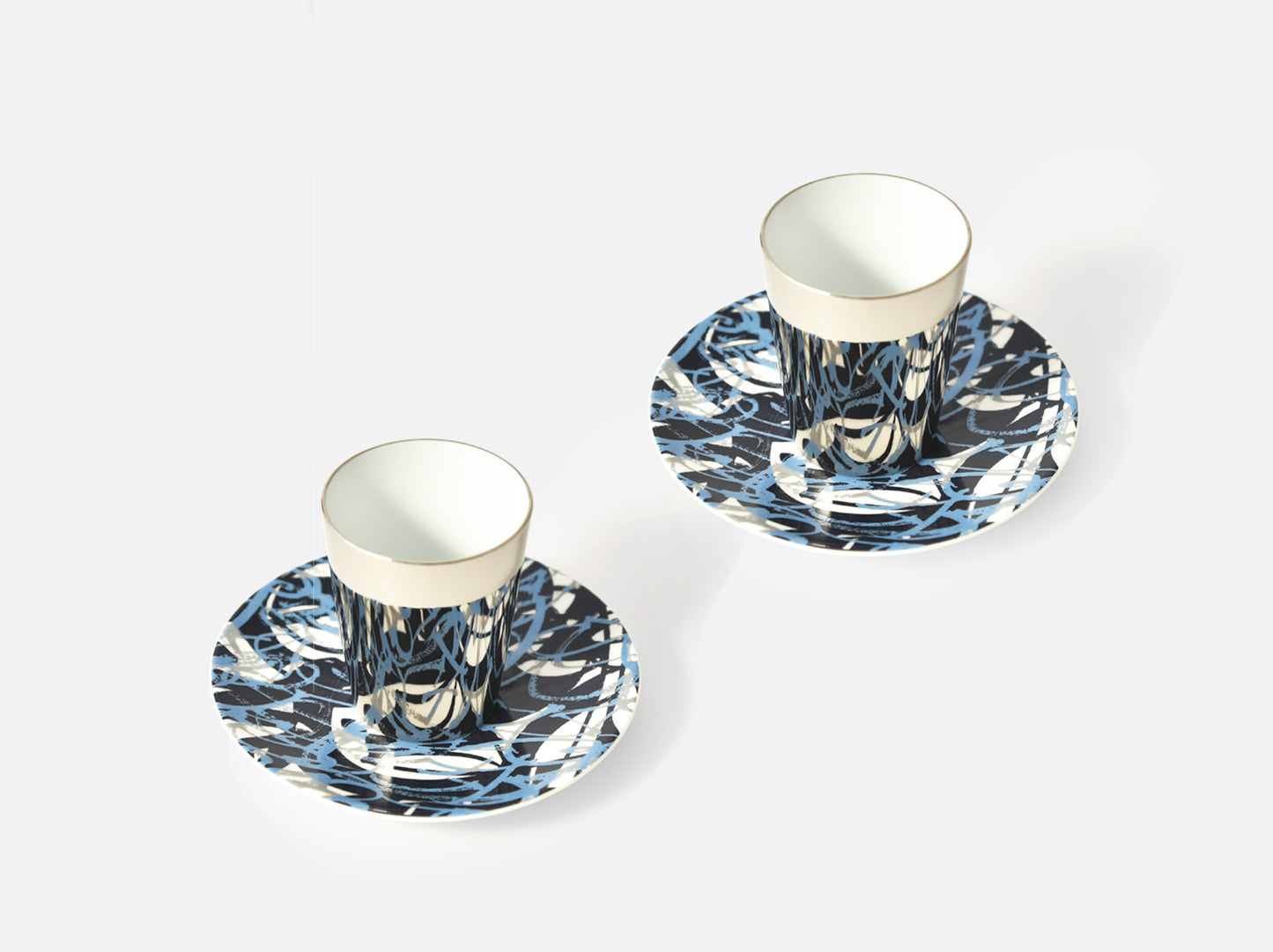 Nuit Des Esprits Mehdi Qotbi Set of 2 Espresso Cups and Saucers