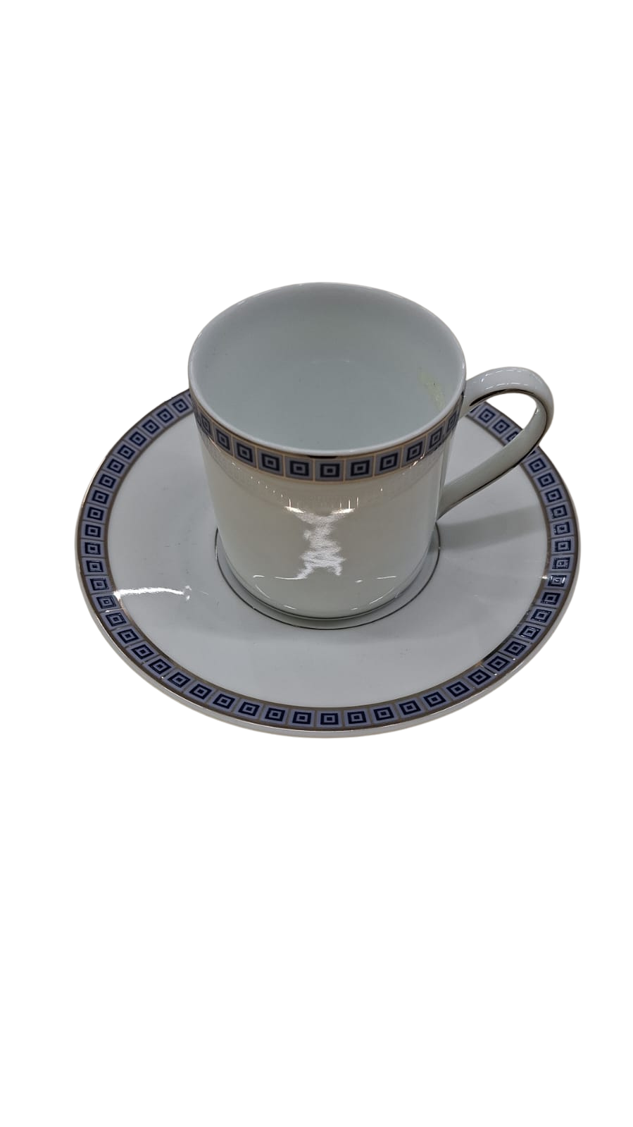 Athena  Navy Coffee Cup And Saucer