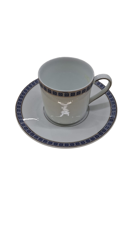 Athena  Navy Coffee Cup And Saucer