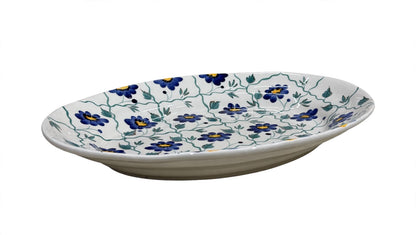 Camelia Blue Oval Serving Platter