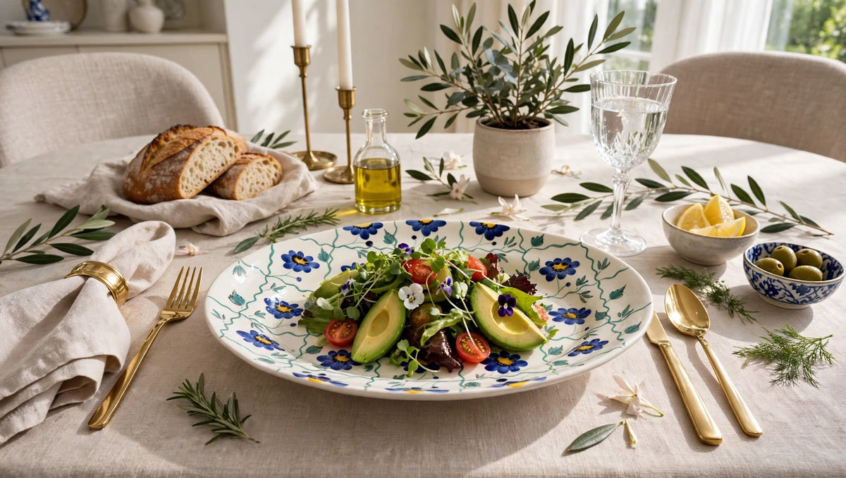Camelia Blue Oval Serving Platter