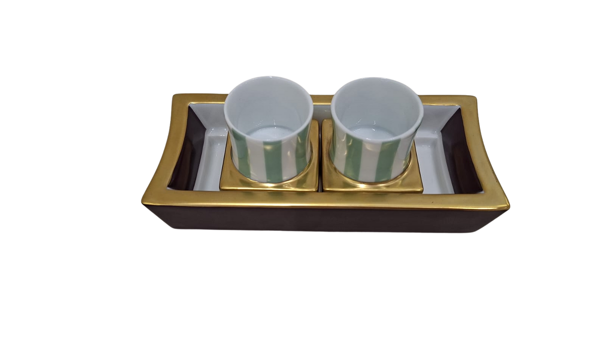 Galerie Royale Green Set Of 2 Jam Pots