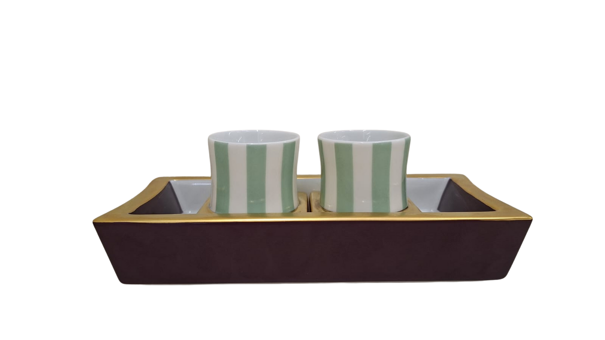 Galerie Royale Green Set Of 2 Jam Pots