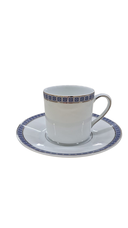 Athena  Navy Coffee Cup And Saucer