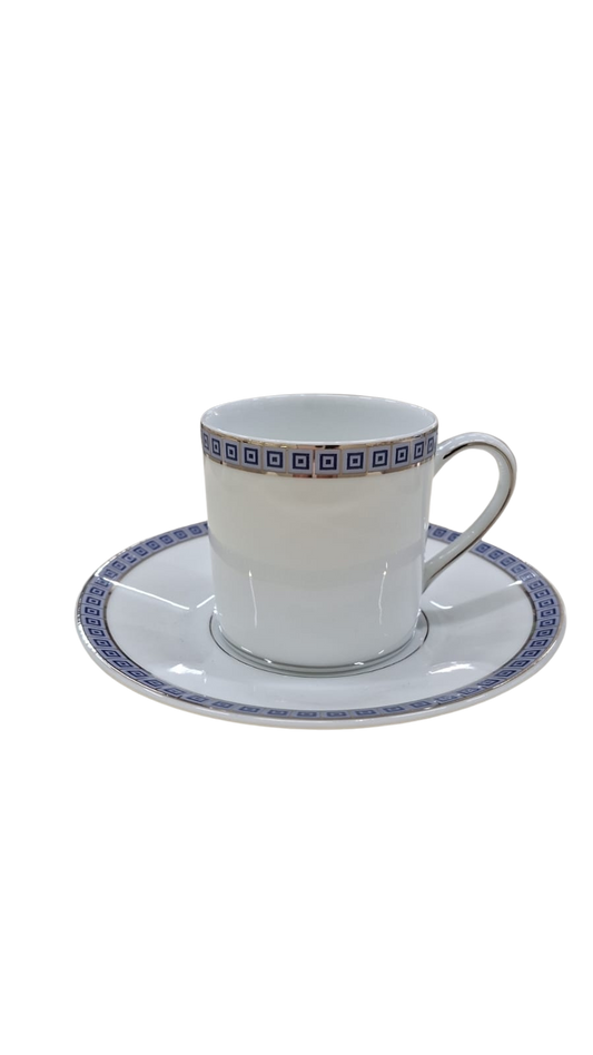 Athena  Navy Coffee Cup And Saucer