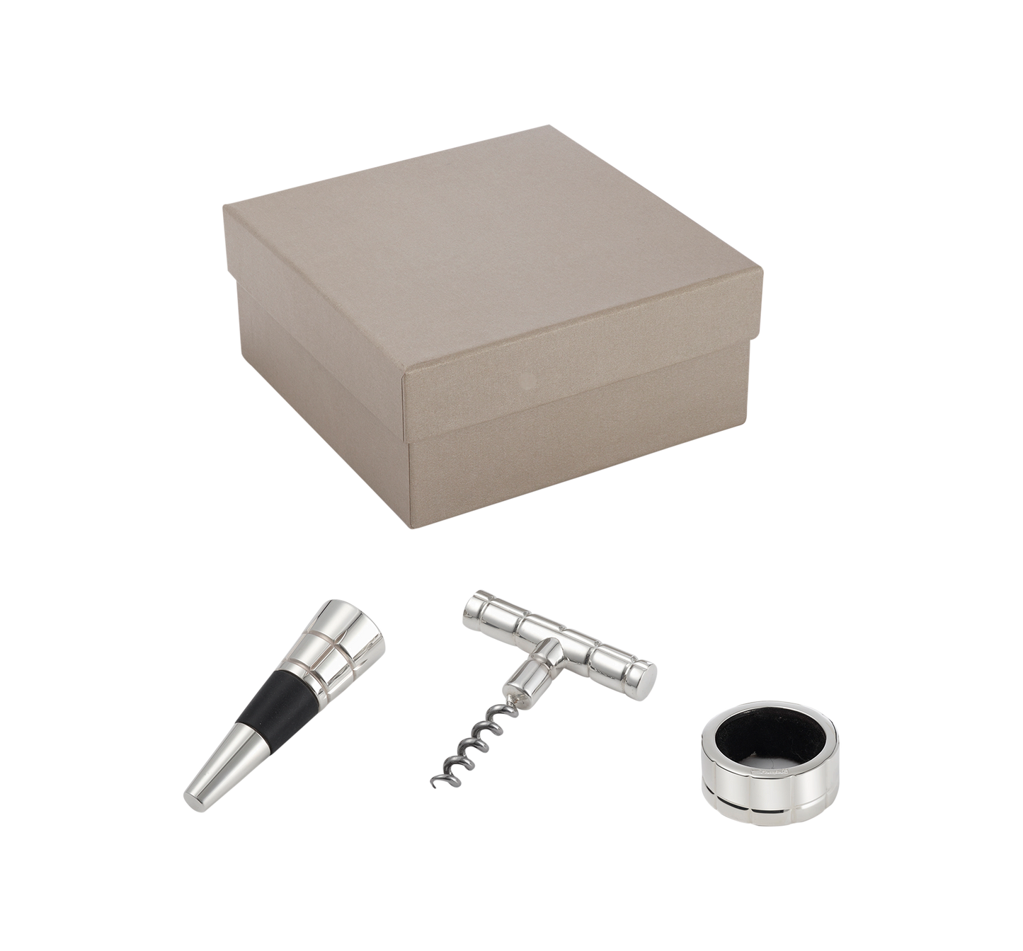 Wine tasting gift sets Graphik silver plated