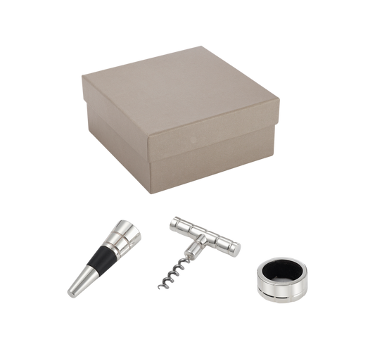 Wine tasting gift sets Graphik silver plated