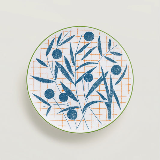 A Walk In The Garden Blue dessert plate
