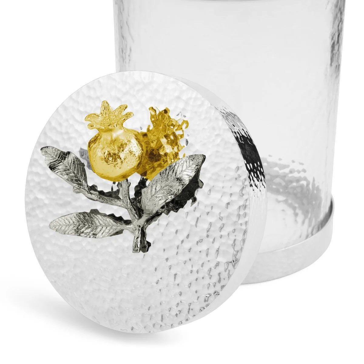 Pomegranate Silver & Gold Canister / S