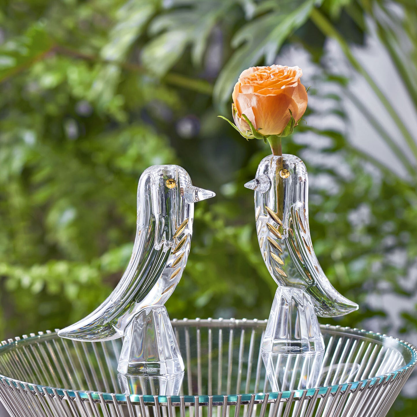FAUNA-CLEAR BIRD BUDVASE,